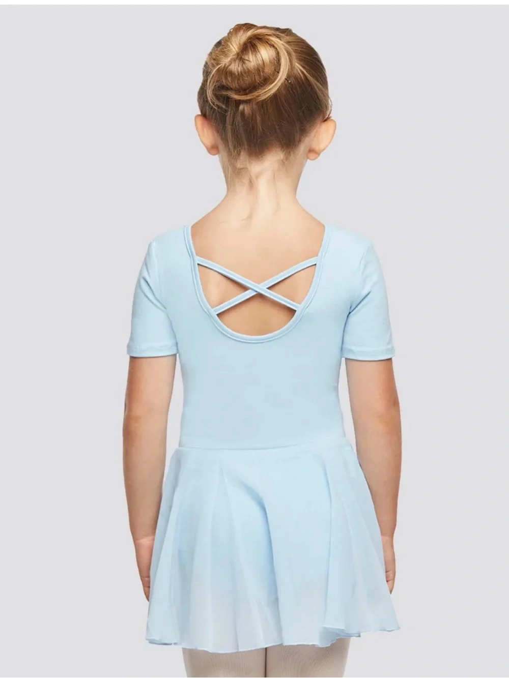 Elle Baby Blue Short Sleeve Peplum Dress